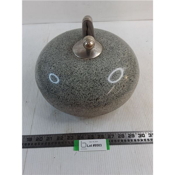 Granite Curling Stone - Split Wooden Handle - 10.5" Diameter - Pickup Only