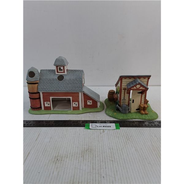 (2) Partylite Ceramic Scented Candle Farm Sets - No Candles