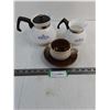 Image 1 : (2) Vintage Corning Ware Kettles, Large Ceramic Mug & Saucer