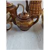Image 3 : (5) Ceramic Teapots, Wicker Teapot Decor & Basket