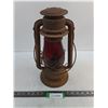 Image 1 : Vintage "Red Glass" Kerosene E.T.Wright Lantern - 15" High - Cannot Ship