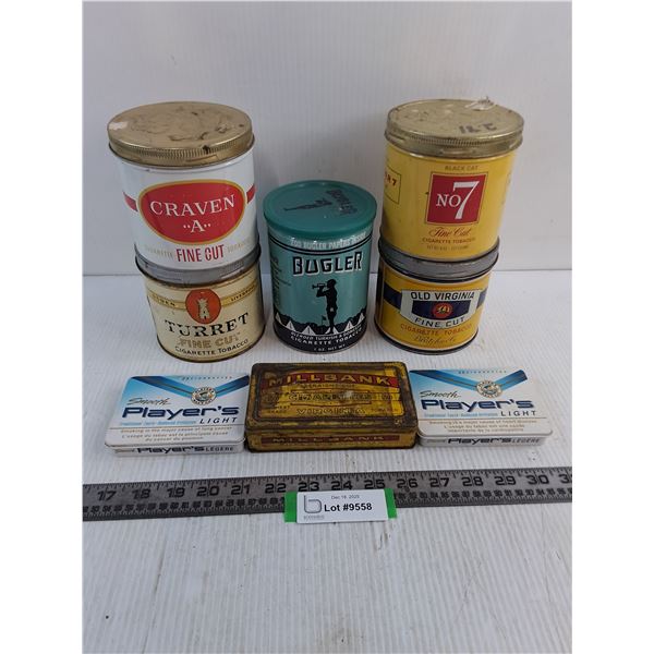 (8) Mostly Vintage Tobacco/Cigarette Tins