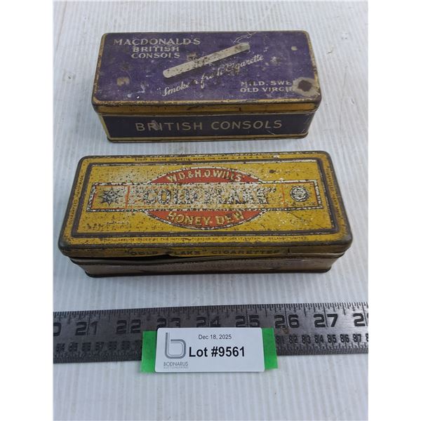 (2) Vintage Cigarette Tins