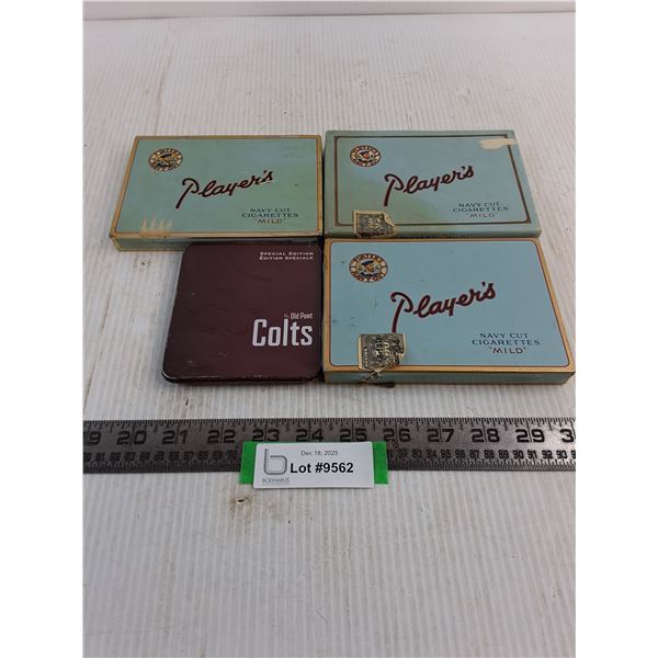 (4) Vintage Cigarette/Cigar Tins/Box