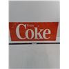 Image 1 : Vintage Plastic Coca-Cola Sign - 28" x 12" - Top Corners Are Cracked & Taped