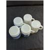 Image 2 : (5) Milk Glass Coffee Mugs