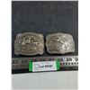 Image 1 : (2) Metal "1985 & 1986 Hesston Rodeo" Belt Buckles