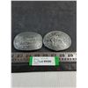 Image 1 : (2) Metal "1994 & 1995 Hesston Rodeo" Belt Buckles