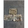 Image 2 : (3) Metal "1985-87 Hesston Rodeo" Belt Buckles