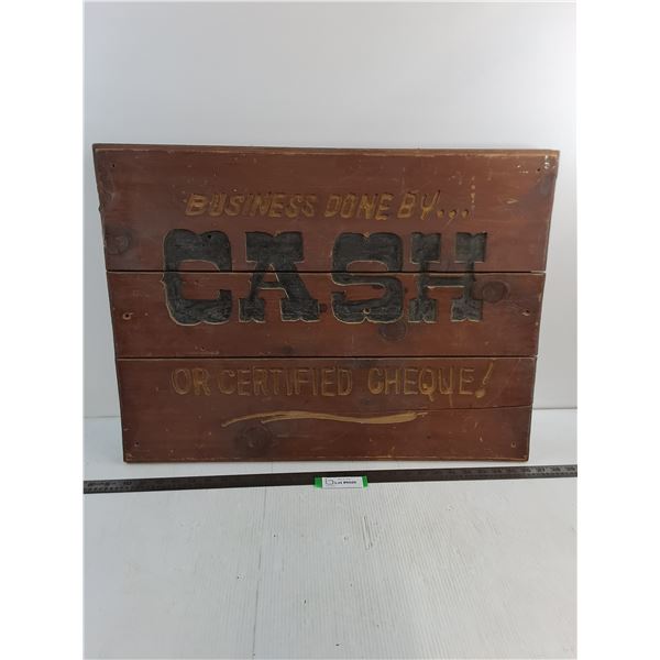 Wooden Etched "Business Rules" Sign - 27.5" x 20.5"