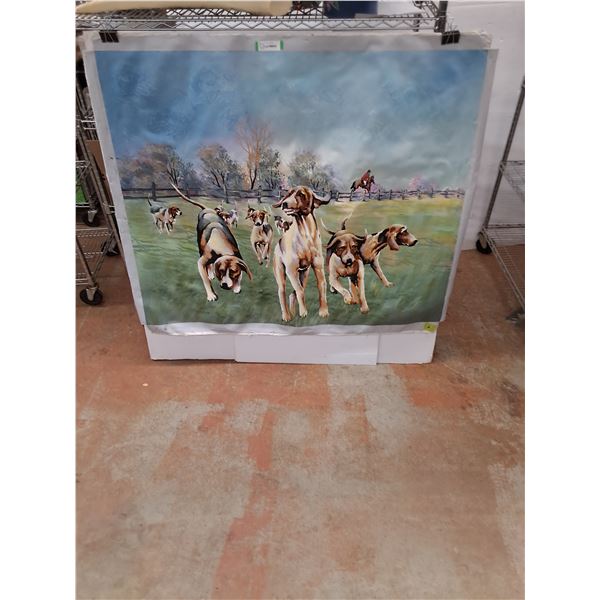 Canvas "Fox Hunt" Oil Painting by D.W. Jones - 48" x 40" - Pickup Preferred