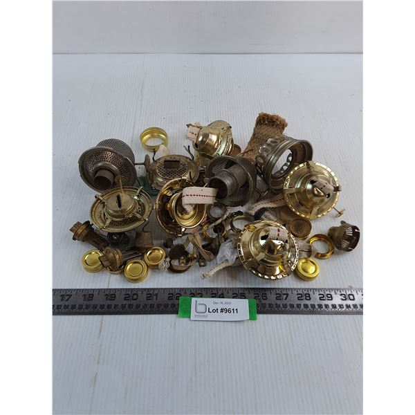 Assorted Vintage Oil Lamp Parts