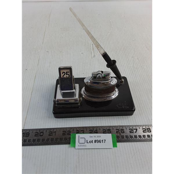 Vintage Combination Set (Fountain Pen, Lighter, Rolodex Calendar)