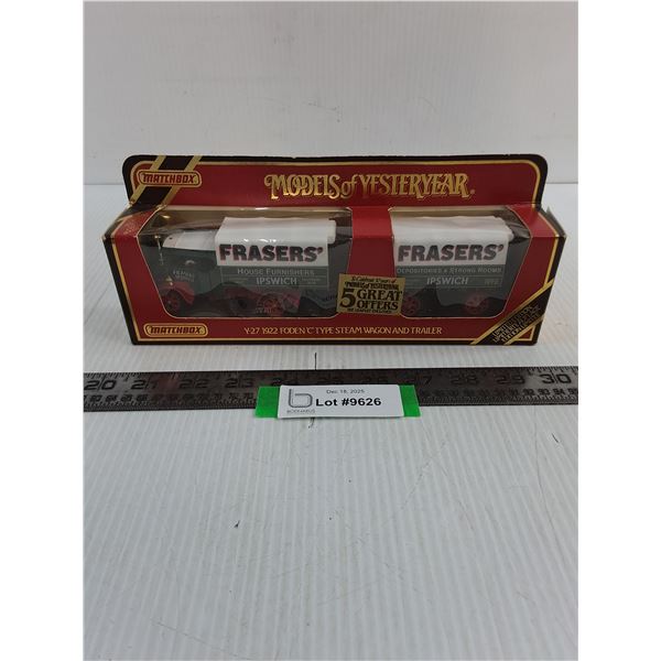 Matchbox In Box "Models of Yesteryear"  Replica Y-27 1922 Foden 'C' Type Steam Wagon & Trailer