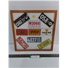 Image 1 : Wood Framed Collection of Miniature International License Plates - 13.5" x 13.5"