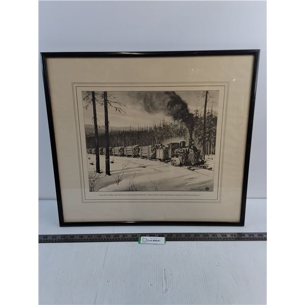 Wood Framed Print of Prince Albert Lumber Company during WWI - 22" x 19"