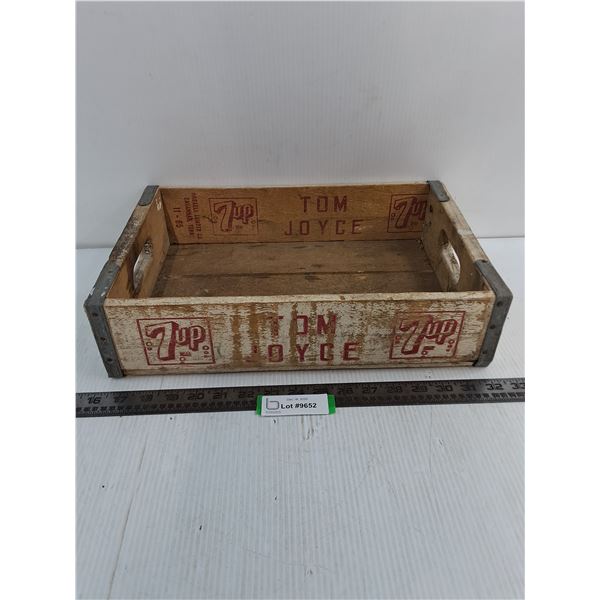 Vintage 7-UP Wooden Crate - 16x10.5x4"