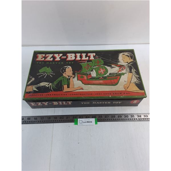 Vintage EZY-BILT (Australian Meccano) Toy Building Set - 17x9x4"
