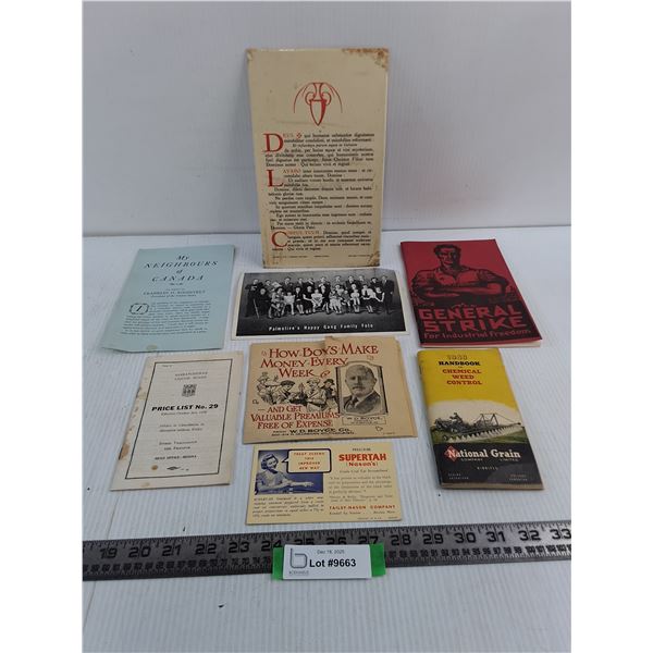 Assorted Vintage Literature, Plaque