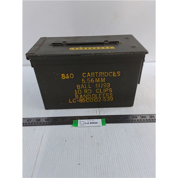 Vintage Metal Ammunition Box - 12x6x7"