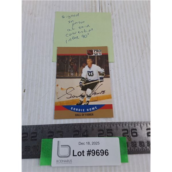 Pro Set NHL "Gordie Howe" Autographed Collector Card - See Consignor's Note