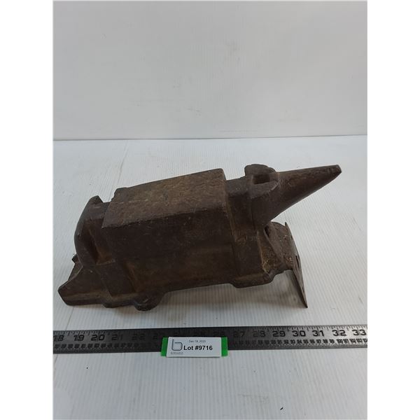Vintage Cast Iron Hollow Anvil Vice Combo - Partial - 15" Length, 3.5" Grip - Some Damage