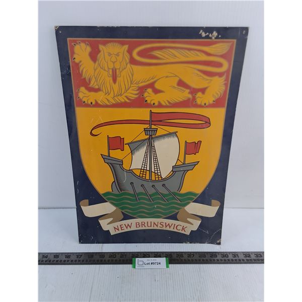 New Brunswick "Coat of Arms" - 13.5" x 18.5" - Some Damage