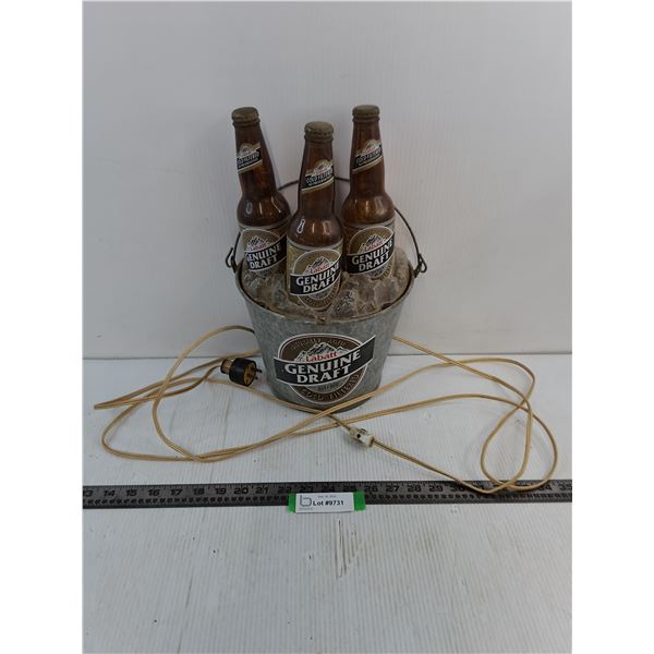 Vintage Miller Genuine Draft "Ice Bucket of Beer" Light - No Power, As is