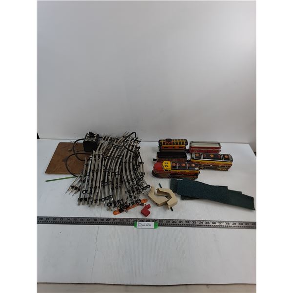 Vintage 'G' Scale Folded Metal Electric Train Set - Untested