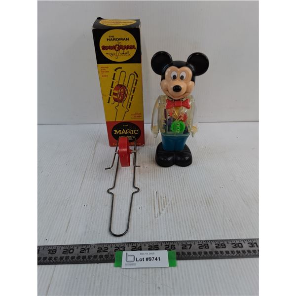 (2) Vintage Toys (Hardman Spinorama, Wind-Up Mickey Mouse)