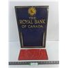 Image 1 : Metal "Royal Bank of Canada" Date Display - 12" x 18.5", 1934 Painted Saskatchewan License Plate