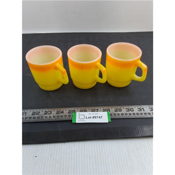 Set of 3 Fire King Mugs