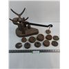 Image 1 : Antique Cast Iron Fairbanks Weigh Scale w/Weights - Pickup Only