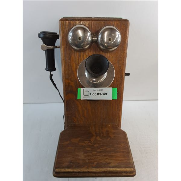 Antique Northern Electric Wall Telephone - 20x9.5x13" - Pickup Only