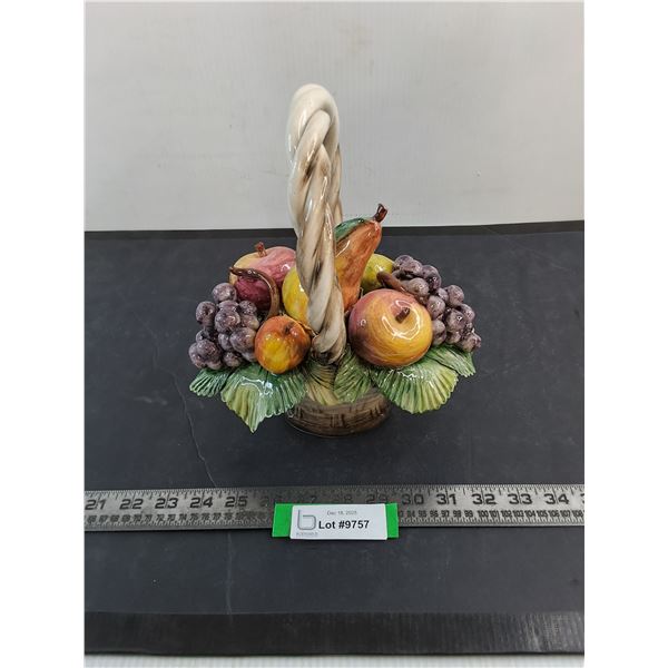 Capodimonte Italian Porcelain Fruit Basket