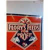 Image 2 : # Flory's Feeds Enamel Metal Sign - 21.5" x 36" - CANNOT SHIP