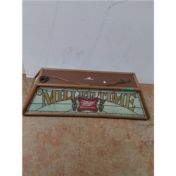 # Miller Light Pool Table/Bar Light - Plastic Panel & Wood - CANNOT SHIP - 46" x 20" x 10"