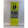 Image 1 : School Zone Road Sign - 12" x 32" - Has Bend in it - PICK UP