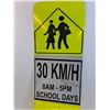 Image 2 : School Zone Road Sign - 12" x 32" - Has Bend in it - PICK UP