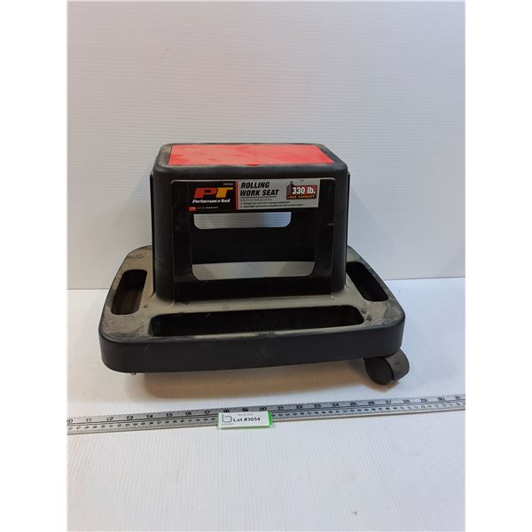 Rolling Work Seat - Missing Wheel - 12" x 17" x 10"