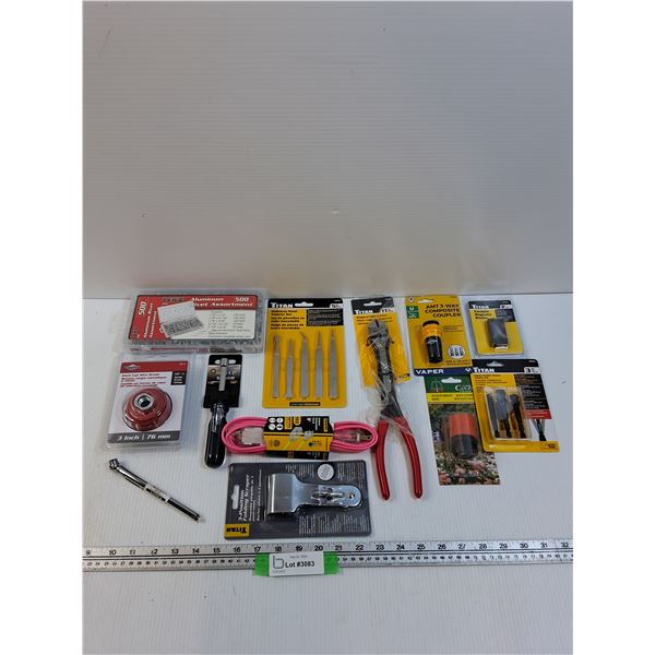 Tool Lot: Wire Cutters, Rivet Kit, Extension Cord, Misc