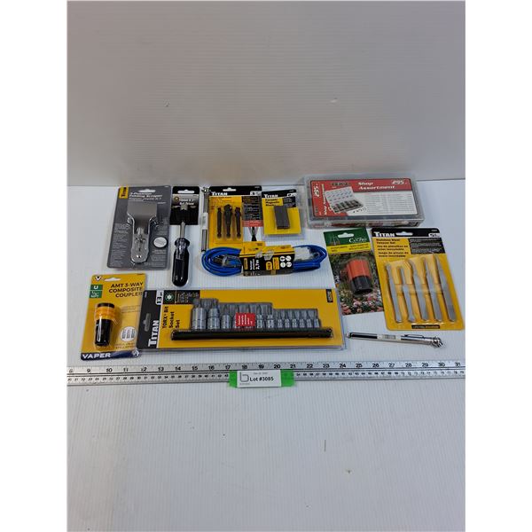 Tool Lot: Torx Socket Set, Magnets, Air Tire Gauge, Misc