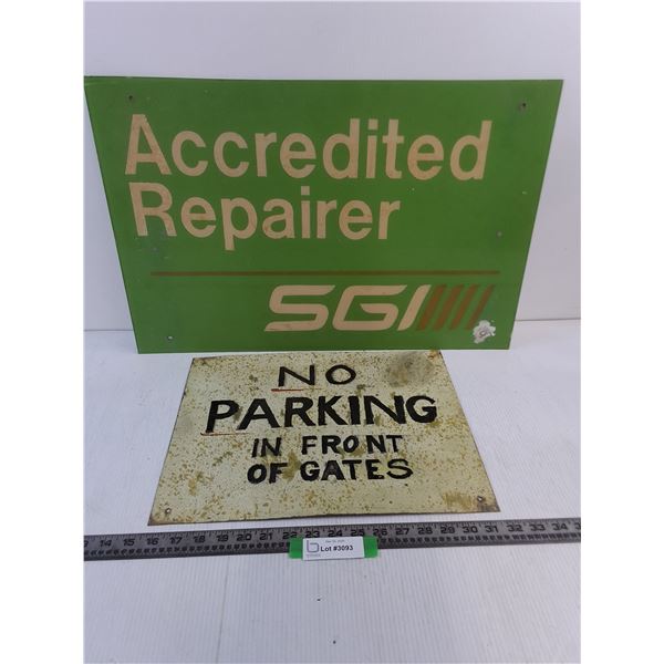 (2) Signs (SGI 24" x 16" & No Parking 16" x 12.5") - Pick Up Preferred