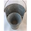 Image 2 : Galvanized Metal Mop Pail, Plastic Milk Crate - PICK UP ONLY
