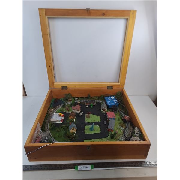 Electric Train Set Diorama- Untested, As is - 25.5x23x6" - Pickup Only