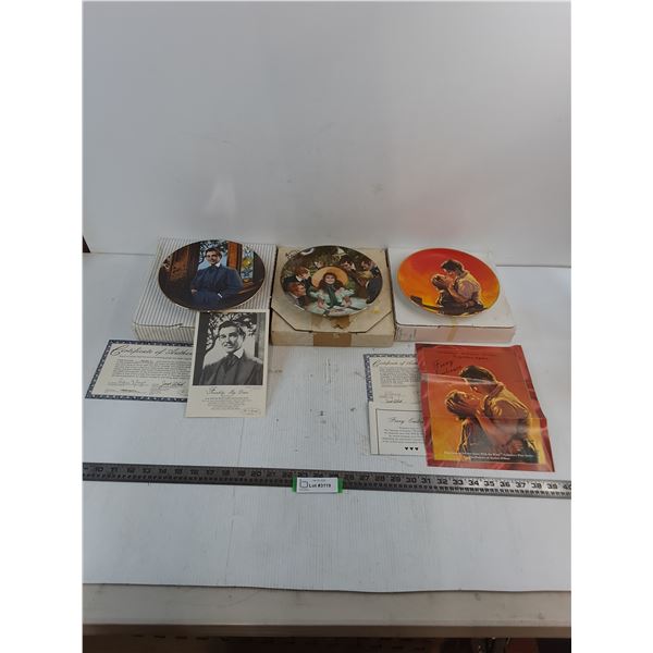 (3) Certified "Gone With the Wind" Decorative Plates