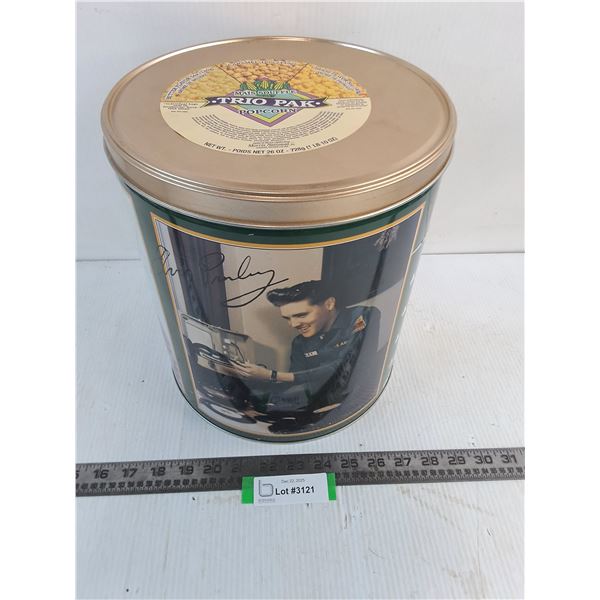 Commemorative "Elvis" Popcorn Trio-Pak Tin - 11" High x 10" Diameter