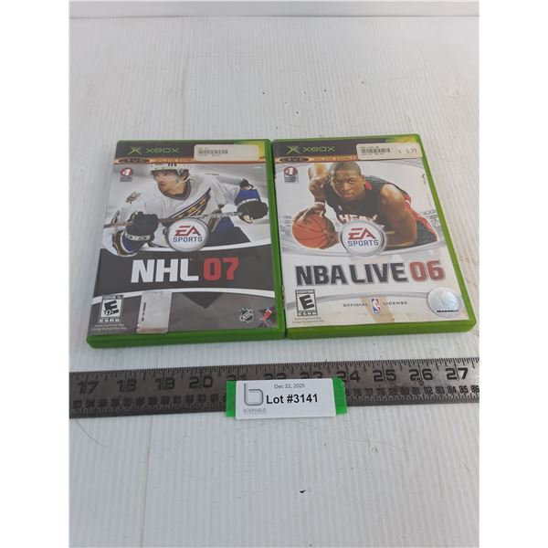 (2) X-Box Video Games (NHL 07 & NBA Live 06)