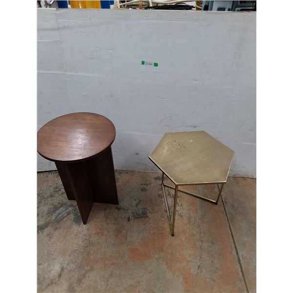 (2) End Tables, Largest Is Is 27",x 18", Cannot Ship, Some Damage As Pictured