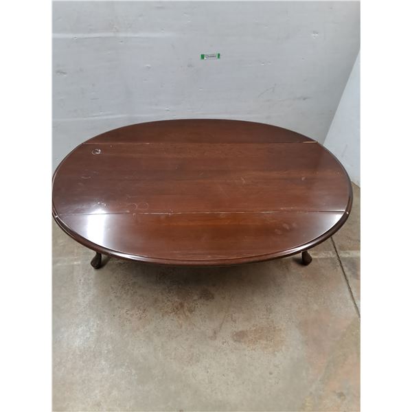 *Vintage Oval Shaped Drop Leaf Coffee Table, 52" x 37" x 18", Cannot Ship
